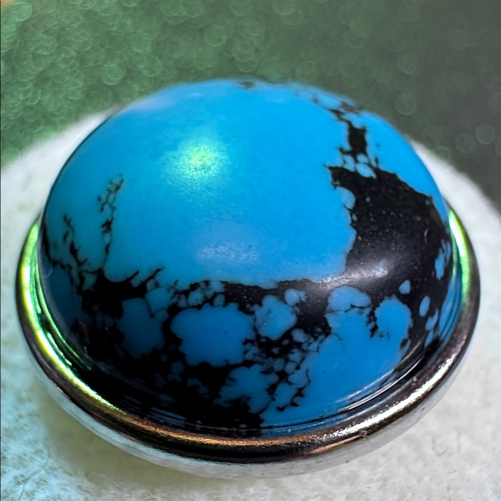 NUGZ USA 20mm Blue & Black Faux stone #2 - Picture 3 of 4